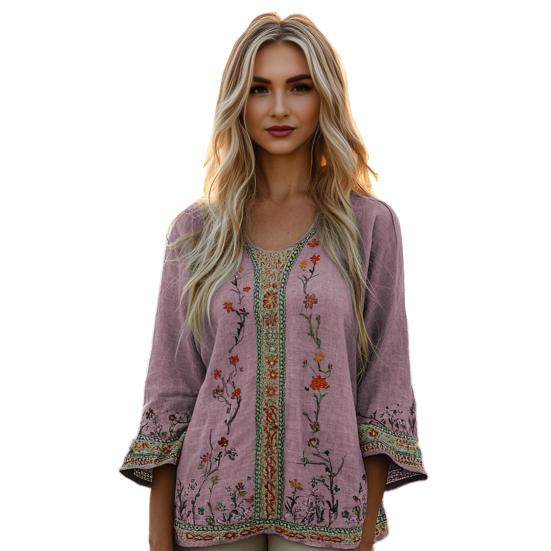 Damen Pullover Rundhals Langarm Lockerer Schnitt Pullover 3D Blumenmuster