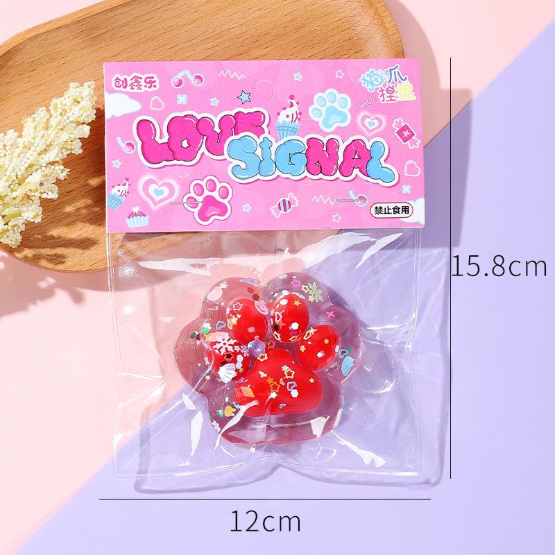 Kawaii Cat Paw Squishy Fidget Toy Cartoon Soft Squeeze Decompression Stress Relief Slow Rebound Toy For Adult Kids