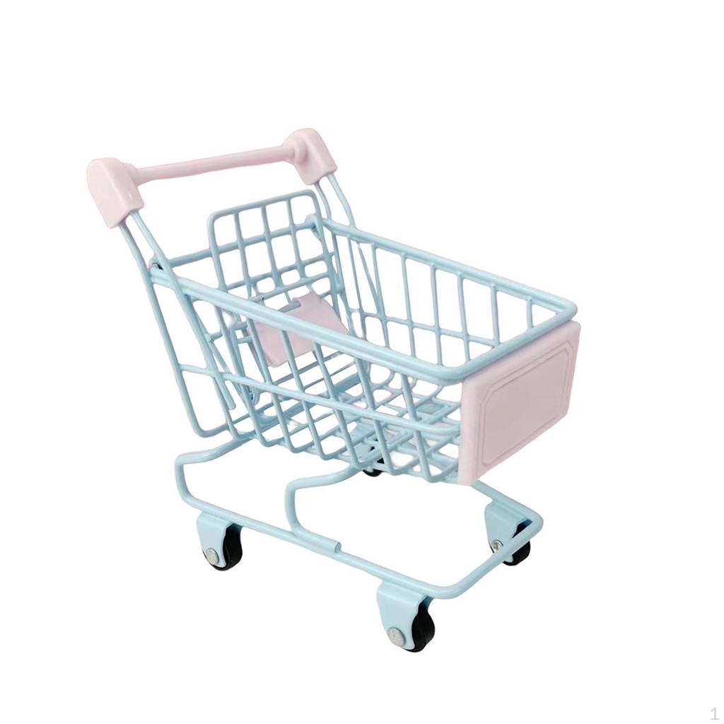 Children's Shopping Cart Toys Smooth Wheels Pen Pencil Holder Mini Shop Trolley Toy for