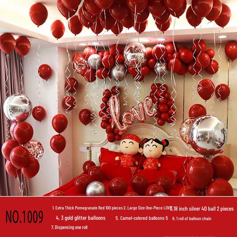 Ruby Red Pomegranate Wedding Balloons Set