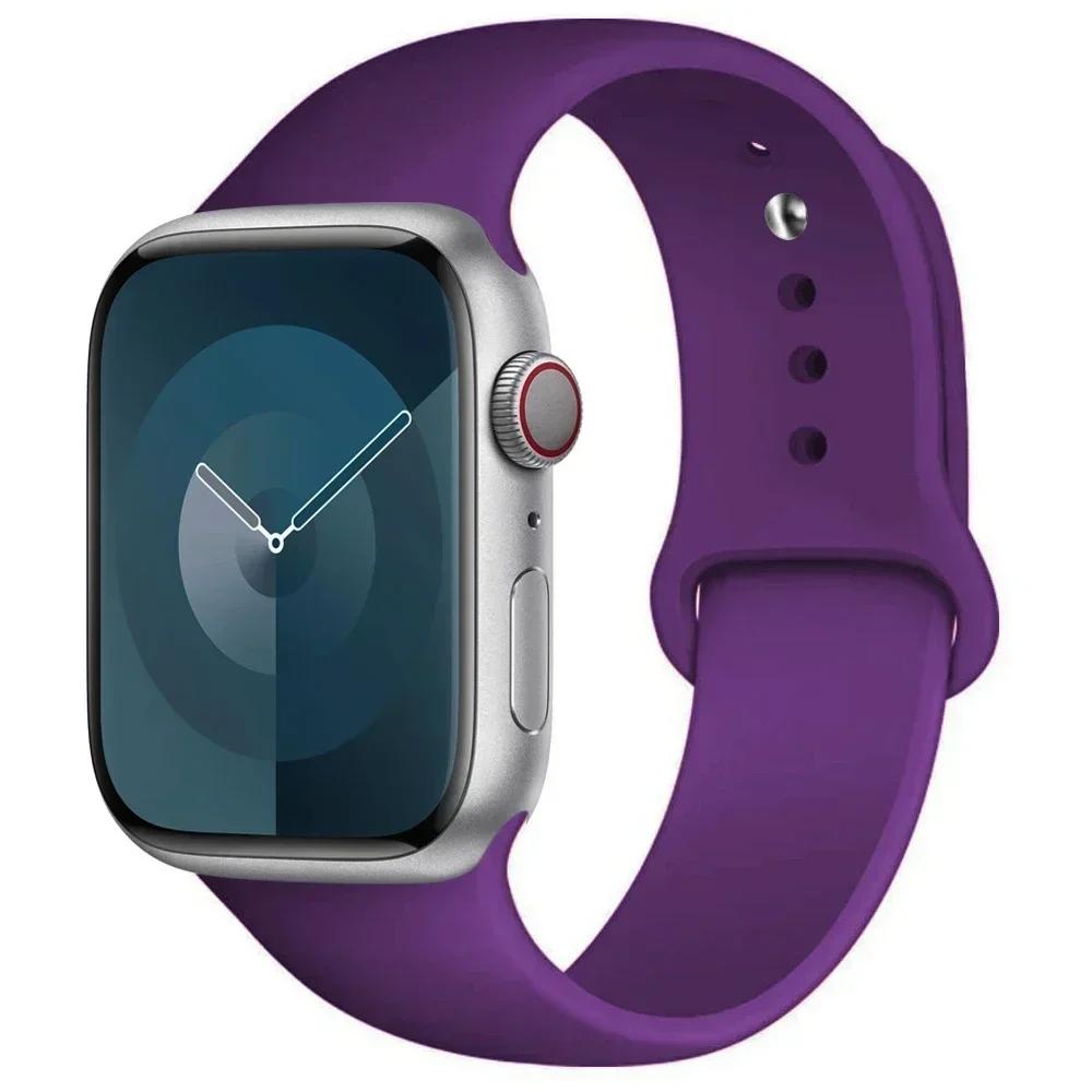 Silicone Sport Band For Apple Watch Strap49mm 44mm 45mm 40mm 41mm 42mm 38mm Bracelet Iwatch Series9 8 7 6 5 4 3SE Ultra 2 Correa