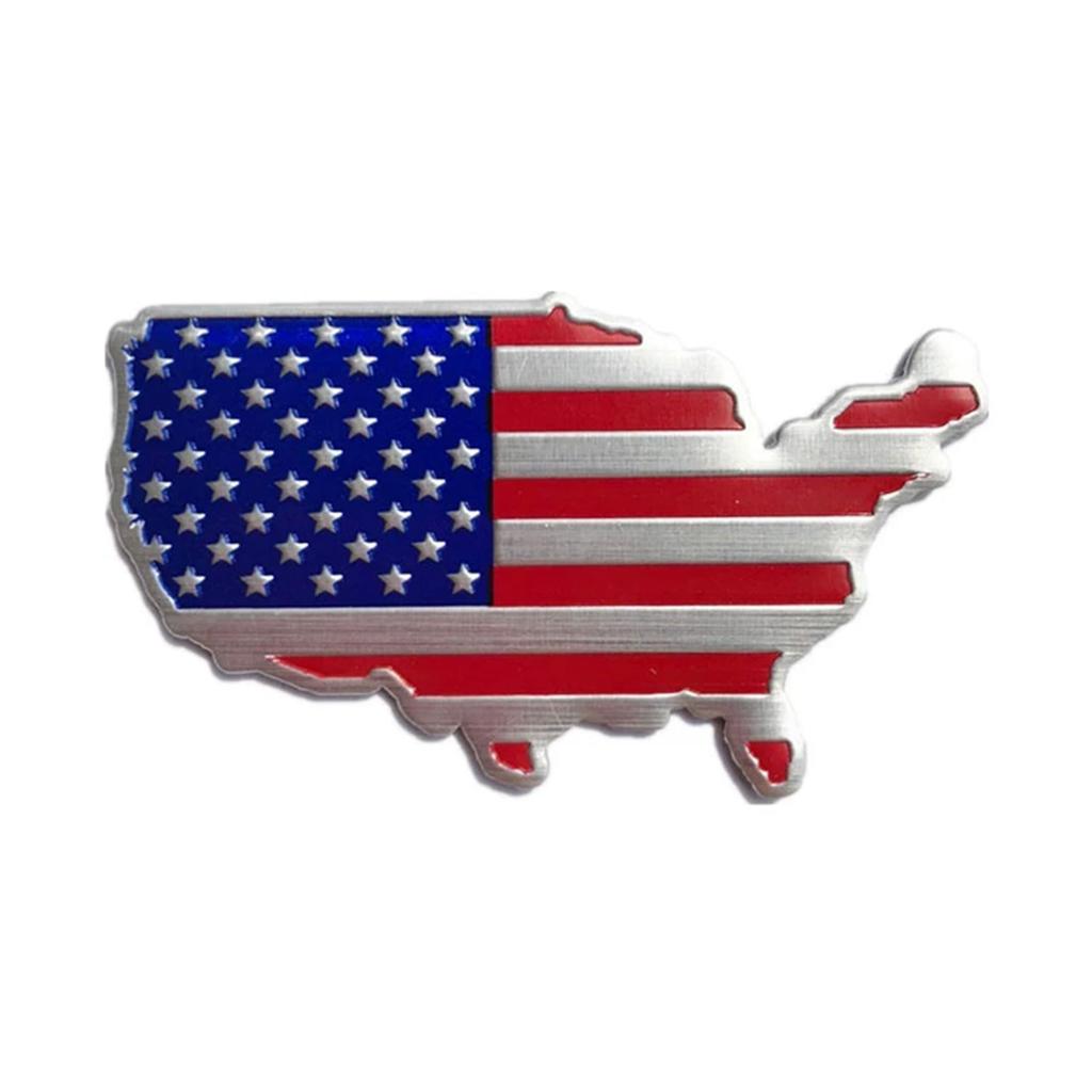 3D 3D Aluminum Alloy Flag Emblem Car Body Decal Sticker(UK/US/FR/Germany) (USA)