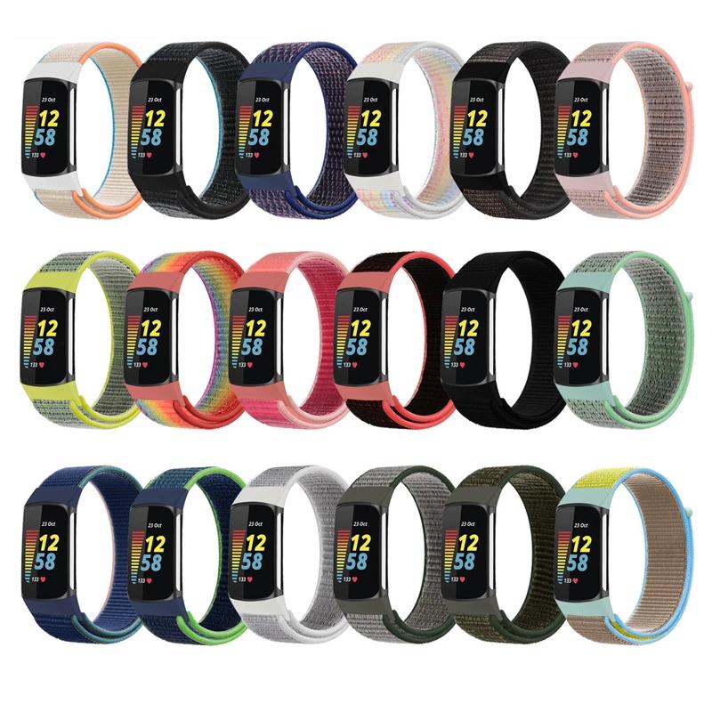 Nylon Strap for Fitbit Charge 5 Smart Watch Sports Nylon Weave Loop Bracelet Wristband Correa Pulsera for fitbit Charge 5 Band