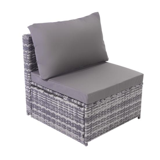 Rattan Sun Island Seating Set, Sofa with Canopy, Footrest, Armchairs, and Table, Outdoor Garden Furniture, Lounge Furniture for Balconies and Gardens,