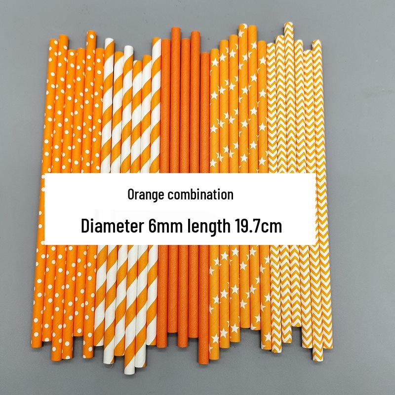 Eco-Friendly Disposable Decorative Paper Straws for Beverages and Desserts