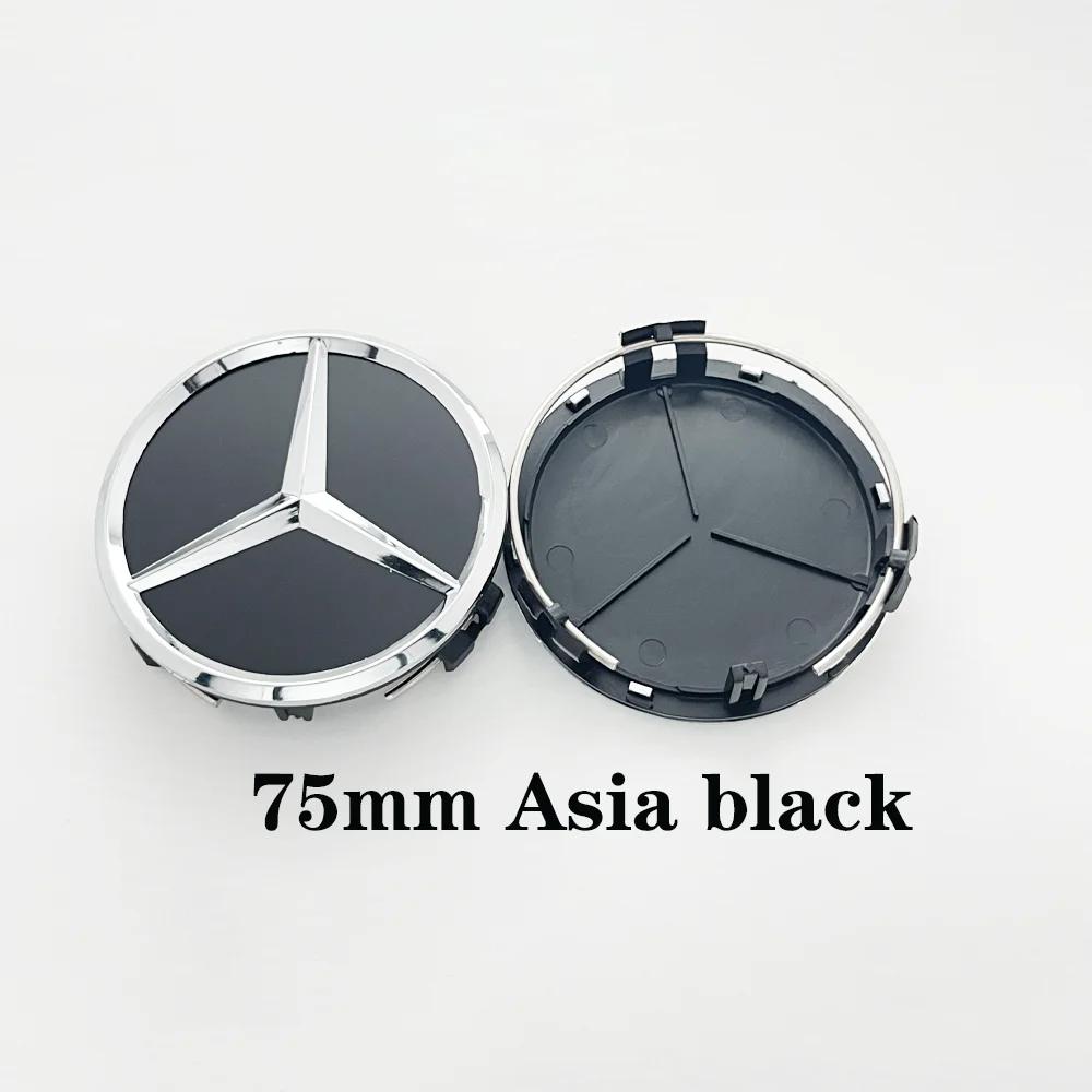 

New 2025 Hot 4Pcs 75mm Car Wheel Center Logo Hub Cap For Mercedes Benz W204 C218 A207 C117 CLA CLS E Class W212 S212 X166 W176 W