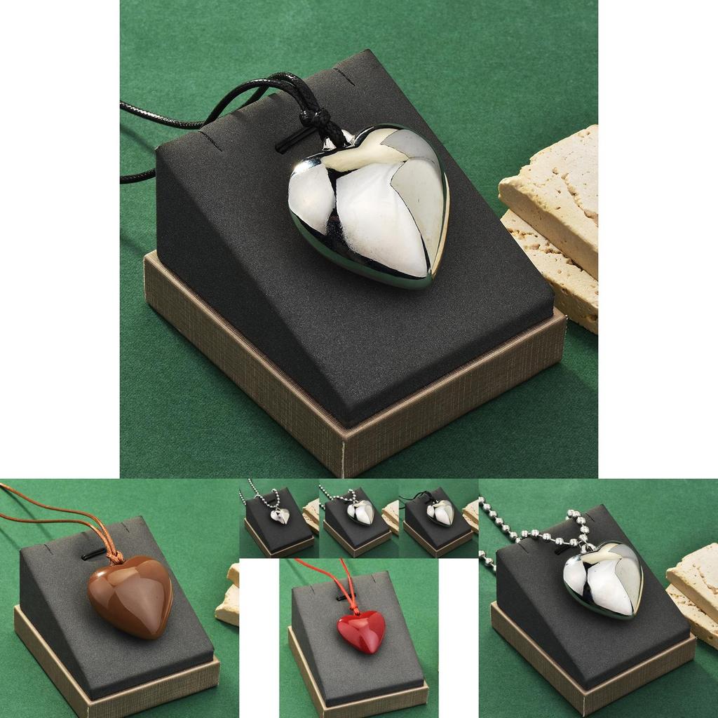 Heart-shaped Silver Long Pendant Necklace Stunning Layered Design For Women 2024