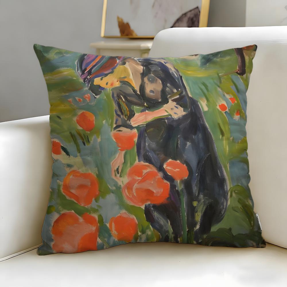 Classic Painter Edvard Munch Cushion Cover Soft & Easy-Wash Pillow Case – Versatile for Couch, Bed, Travel and Office