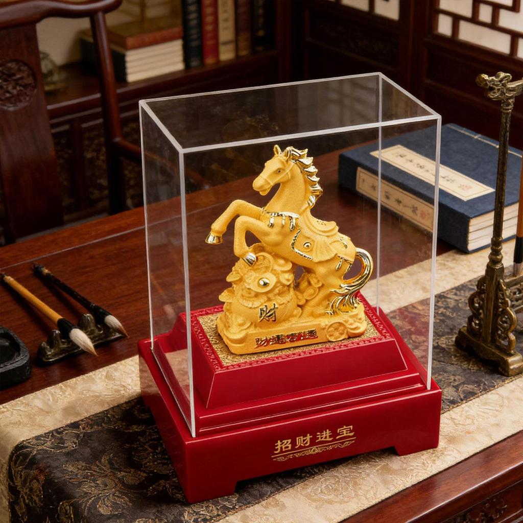 Feng Shui Horse Year Ornament Handmade Blessing Souvenir Statue for Office Restaurant