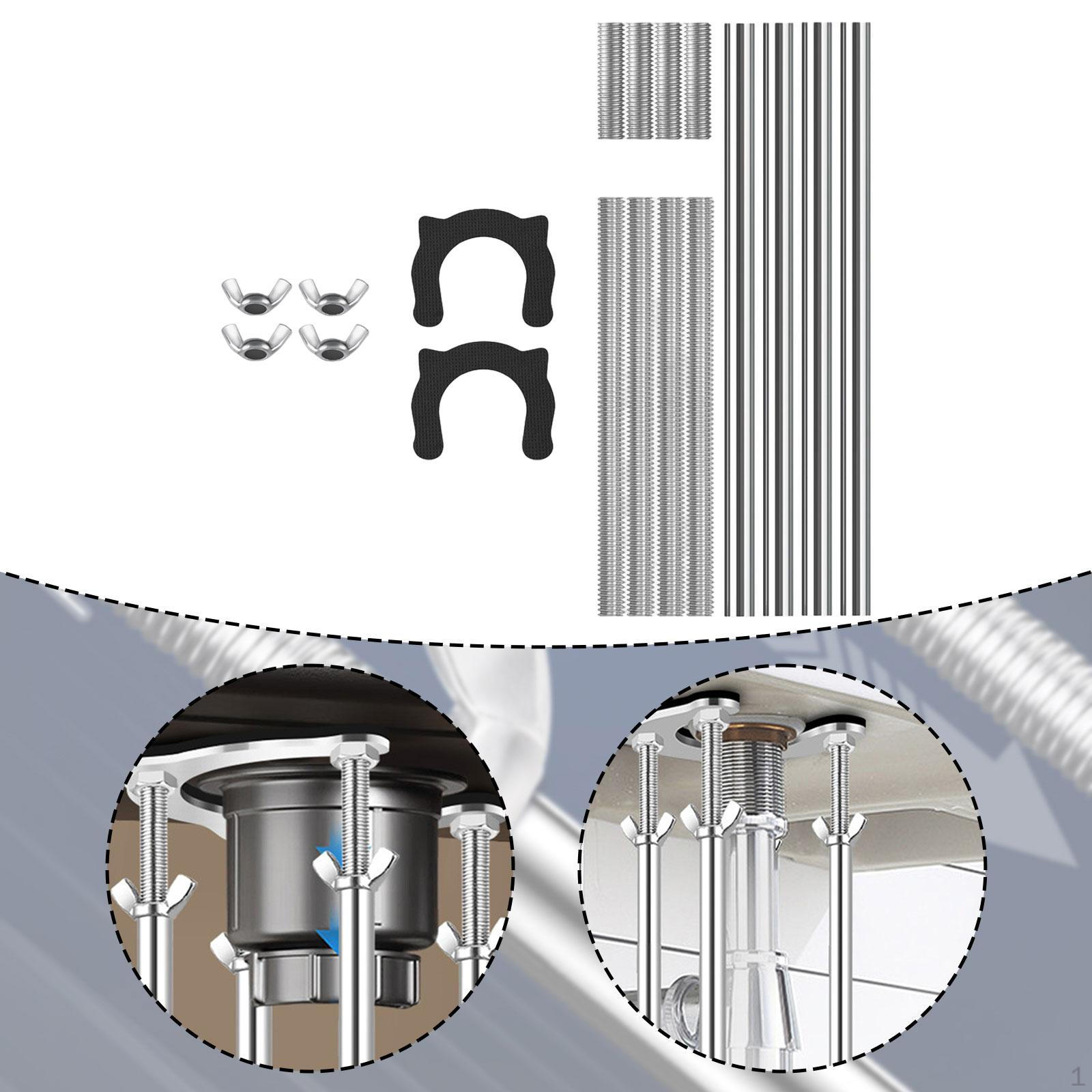 

Кронштейн для мойки под столешницу, регулируемый под полкой, многофункциональный, противоскользящие опорные ножки, ремонтный комплект 17cm to 27cm