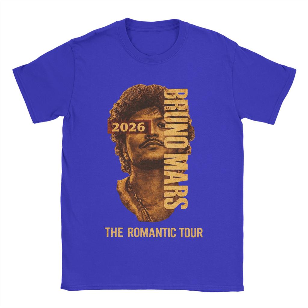 The Romantic Tour Bruno Mars 2026 Unisex T Shirt Novelty Tees Short Sleeve O Neck TShirt 100 Cotton New Arrival Tops