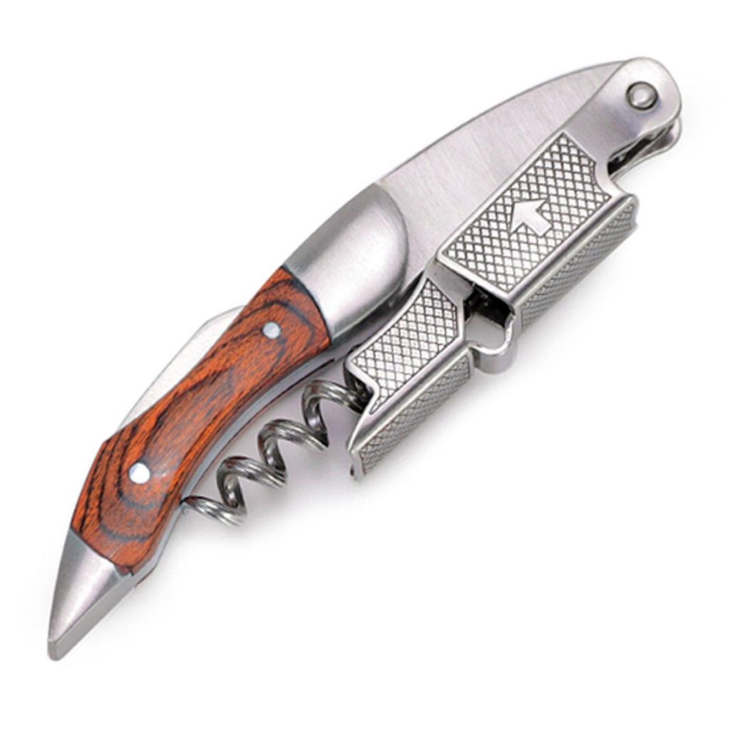 Leeseph Wine Opener, Double Hinged Manual Wine Key for Bartender, Server, Waiter, Stainless Steel Wine Bottle Opener Corkscrew