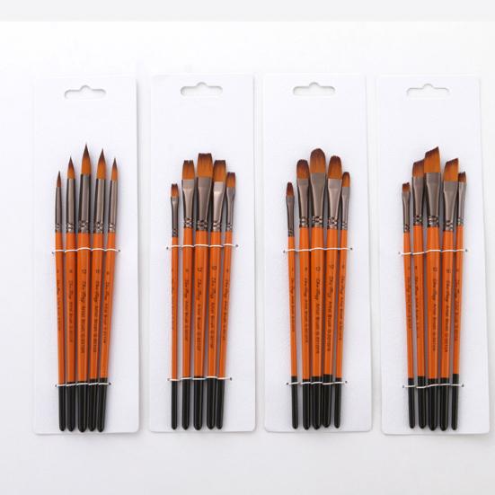 5Pcs Artist Nylon Hair Paint Brushes Acrylic Watercolor Oil Painting Pen