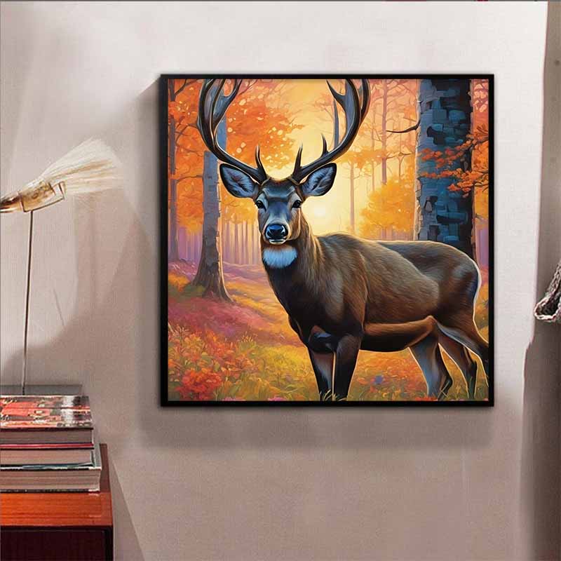 New Arrival 5D DIY Full Circle Diamond Painting "Elk" Embroidery Cross Stitch Home Decor Gift