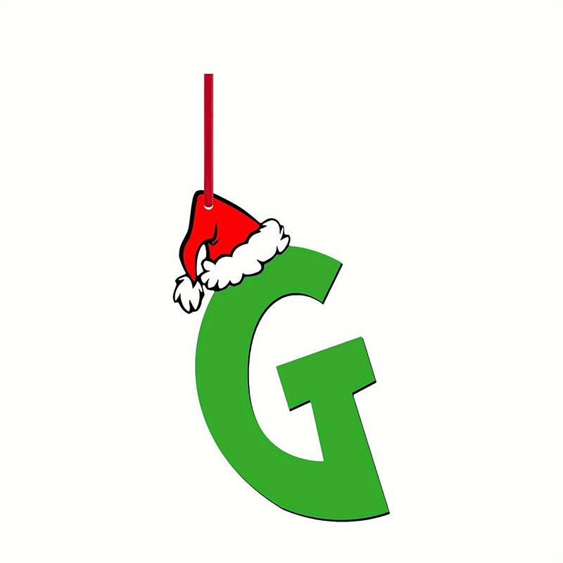 Green Elf Style 26 Letters Christmas Tree Hanging Ornaments DIY Craft Gift Tag Merry Christmas Decoration for Home 2026 New Year