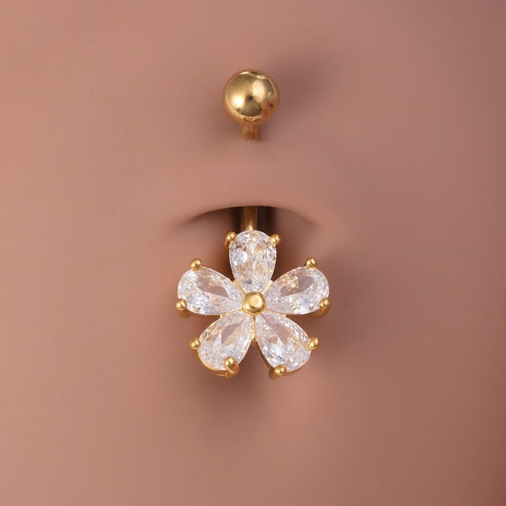 Crystal Navel Ring Stainless Steel Body Piercing Jewelry Belly Button Rings  Sexy