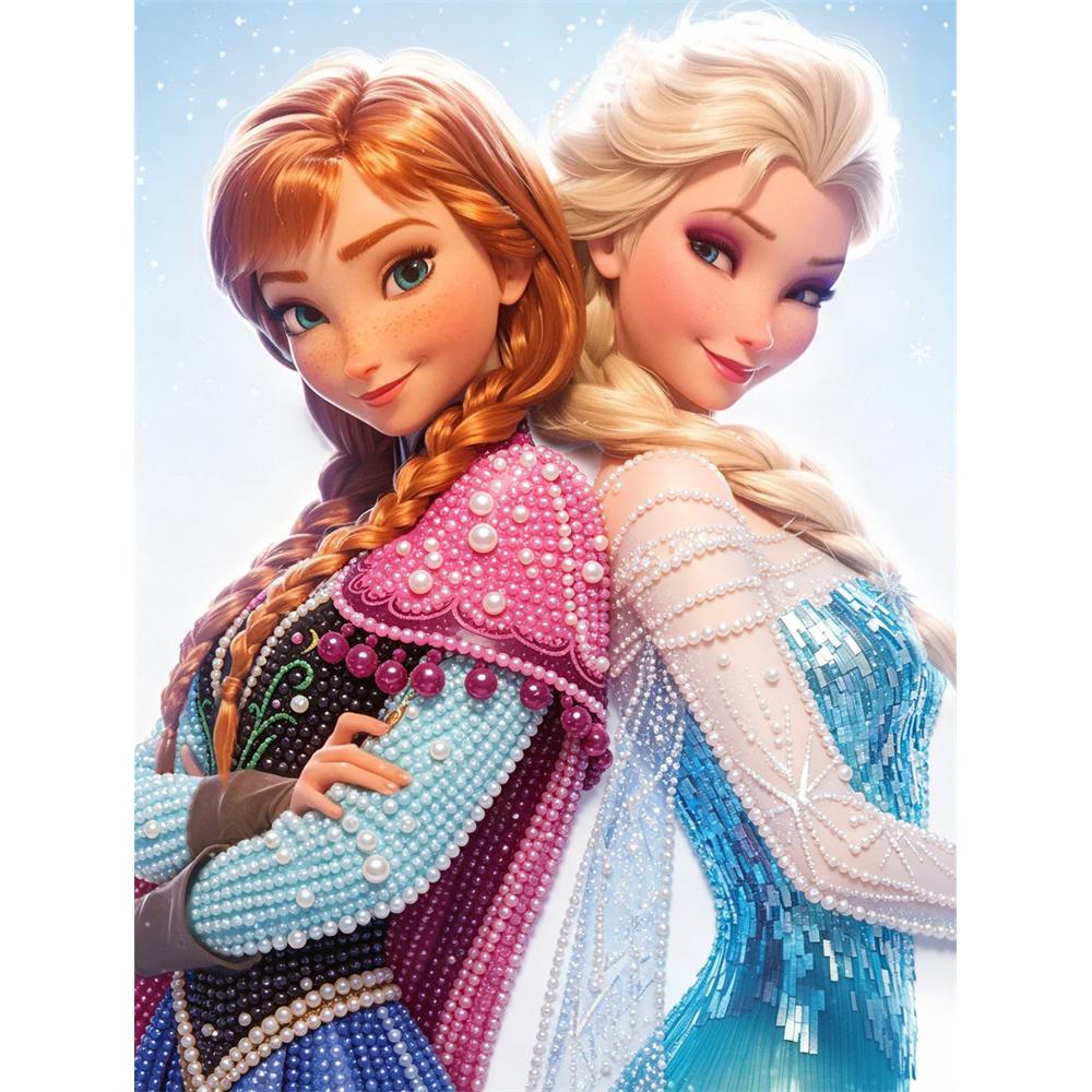 

Disney Pearl Painting Anna and Elsa Pearl Art Painting Kit Art Pearl Painting Kit Adult Beginner Gift Creative Home Wall Decor 30x40