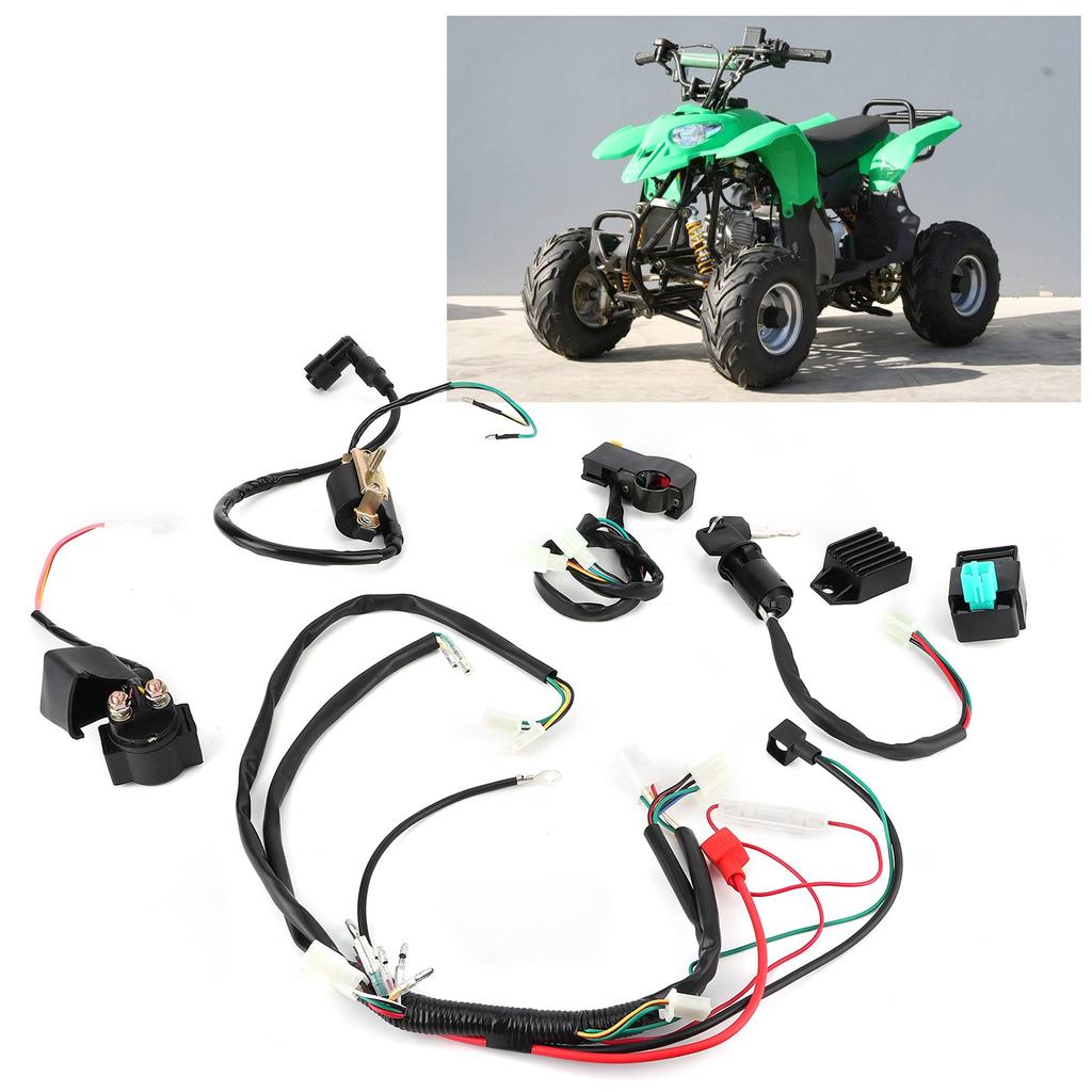 Electric Start Engine Wiring Harness Kit Fit for 50cc 110cc 125cc PIT Quad Dirt Bike ATV