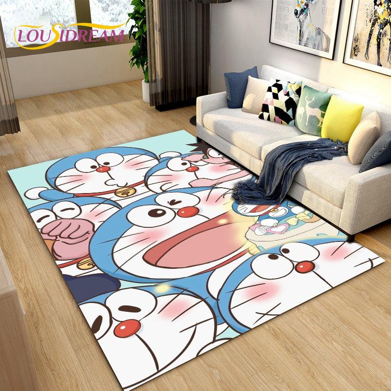 Doraemon Japanese Anime Cartoon Area Rug,Carpet Rug for Living Room Bedroom Sofa Doormat Decoration, Kid Play Non-slip Floor Mat