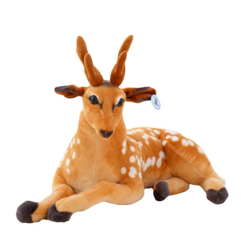 Adorable 30cm Plush Fawn Figurine Realistic Soft Stuffed Animal Toy For Kids