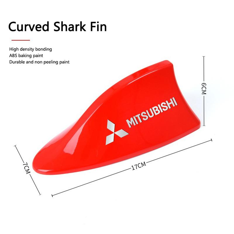 Cxlqbm1 Car Logo Radio Signal Aerial Decoration for Mitsubishi Ralliart Colt ASX Outlander L200 Pajero Lancer EVO Roof Shark Fin Antenna