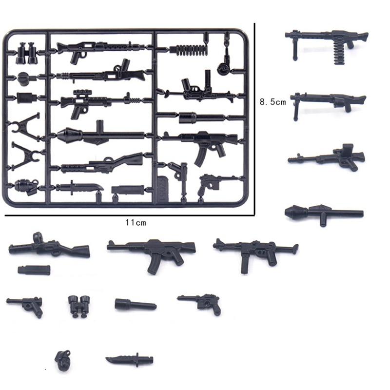 Military Weapon Toy Guns Dagger Machine Guns SWAT WW2 Building Blocks Playthings Ideal For Children Assemble Militarys Army Toy Gifts
