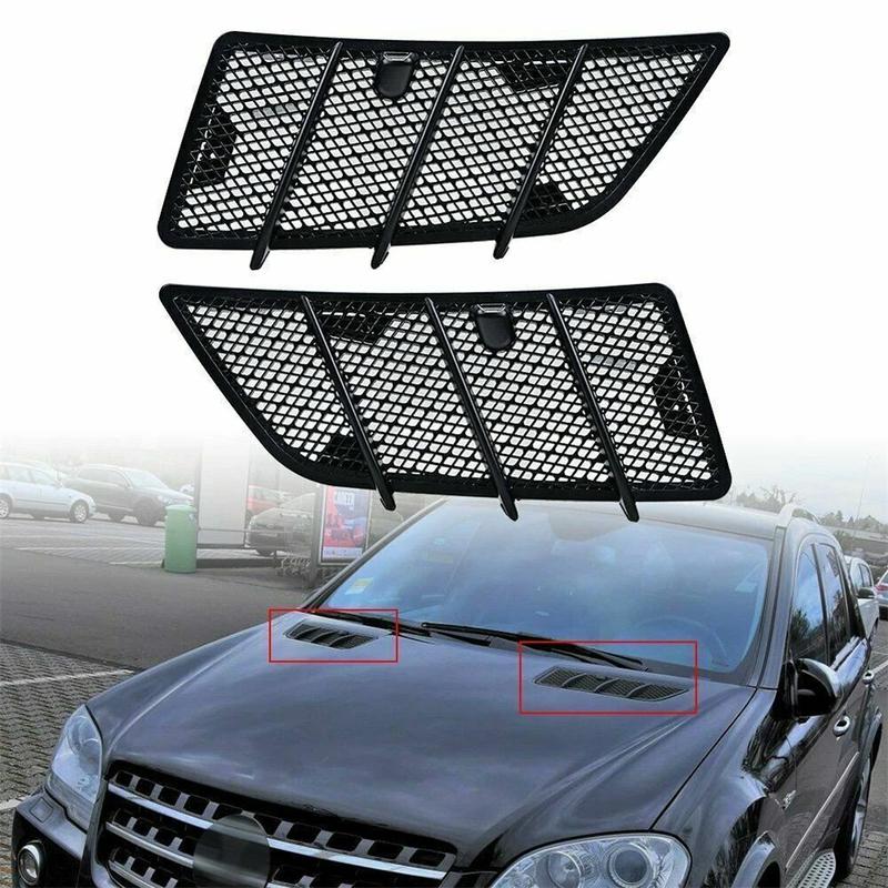 Pair Hood Vent Grille Covers Compatible with For Mercedes For Benz W164 ML GL Class 2008 To 2011 with OEM Numbers