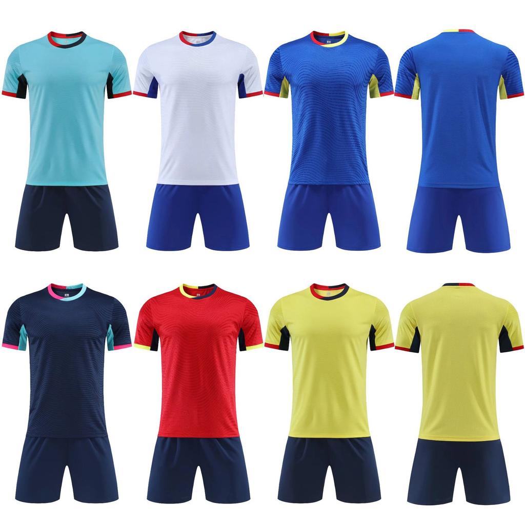 2025 Großhandel Kinder-Fußballtrikot-Set, Grundschul-Fußball-Trainingsshirt, bedrucktes Wettkampftrikot für Jungen und Mädchen