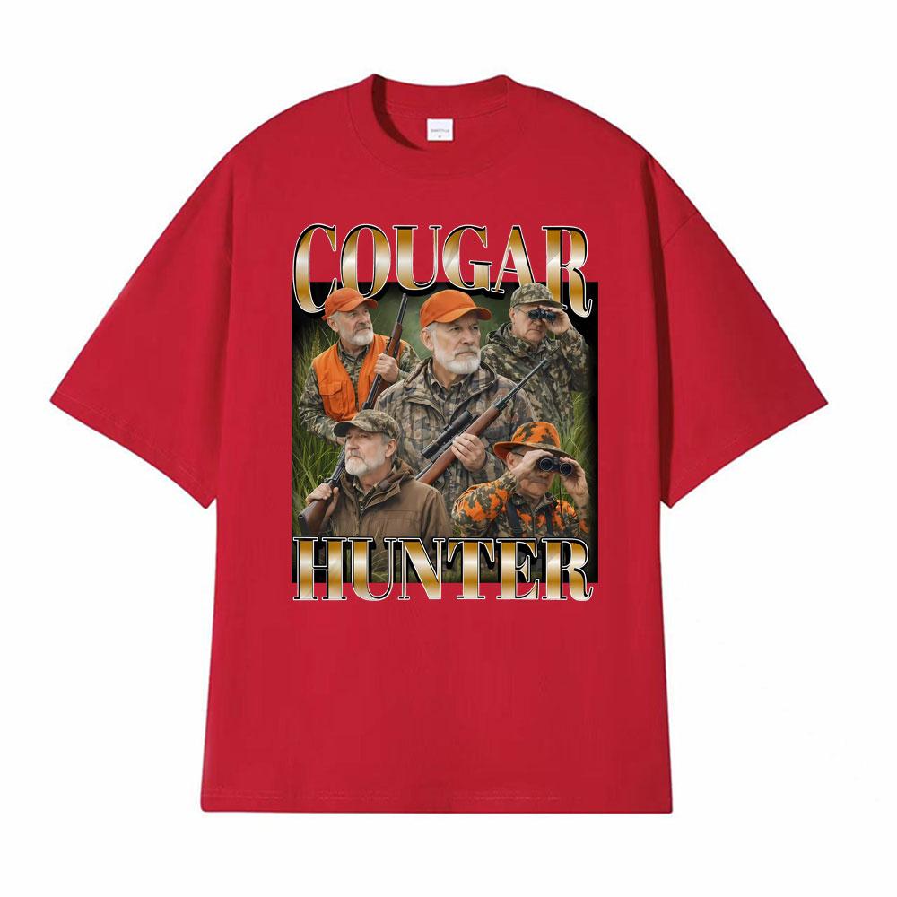 

Cougar Hunter Funny Hunting Meme Tshirt Men Women Clothing Fashion Summer Tee Shirt Cotton Oversized Short Sleeve T Shirts Tops S