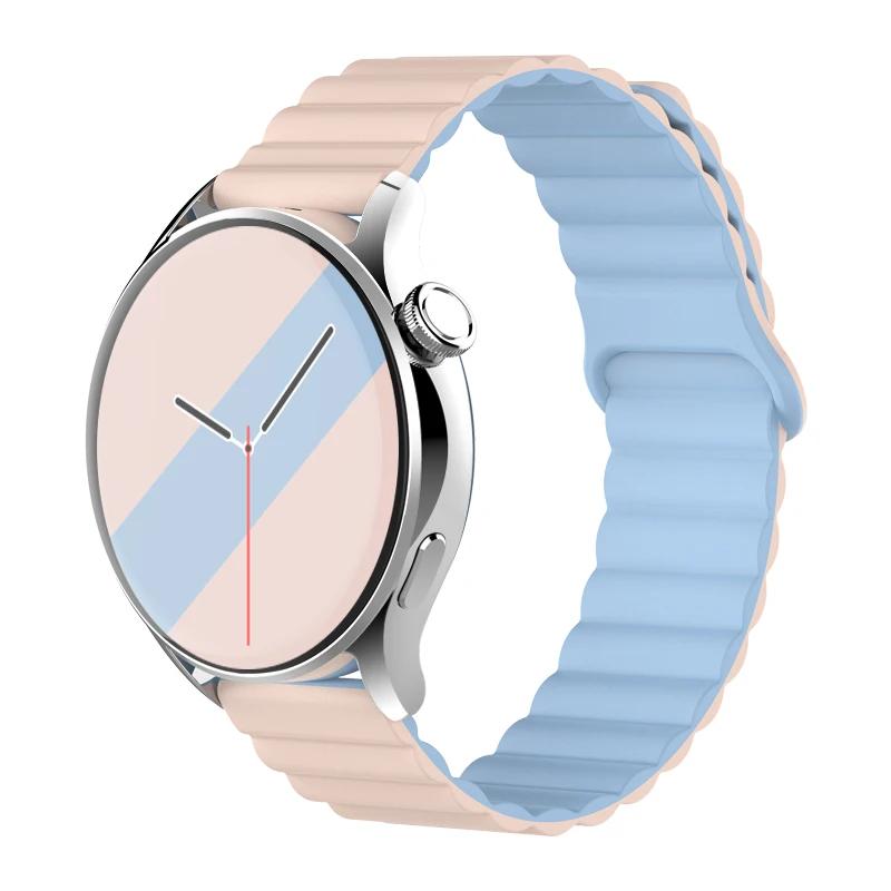 Silicone Magnetic Loop For Samsung Galaxy Watch 7 6 5 Pro 4 Classic Active Link Band Bracelet Huawei GT 2-2e 3-4 20mm 22mm Strap