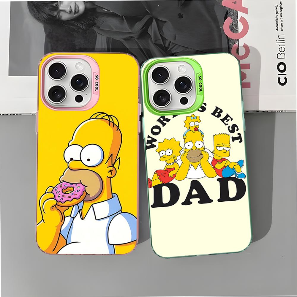 Classic American Animation The S-Simpsons Phone Case For IPhone 16 15 14 13 12 11 Pro Max X XR XSMAX 8 7 Plus Matte Shockproof