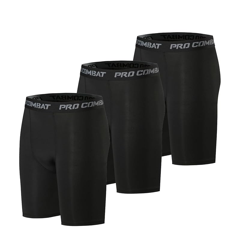 

[Tersila] sports short tights spats men s 5/4 length 3 pieces set leggings compression power stretch underwear summer innerwear cold sensation