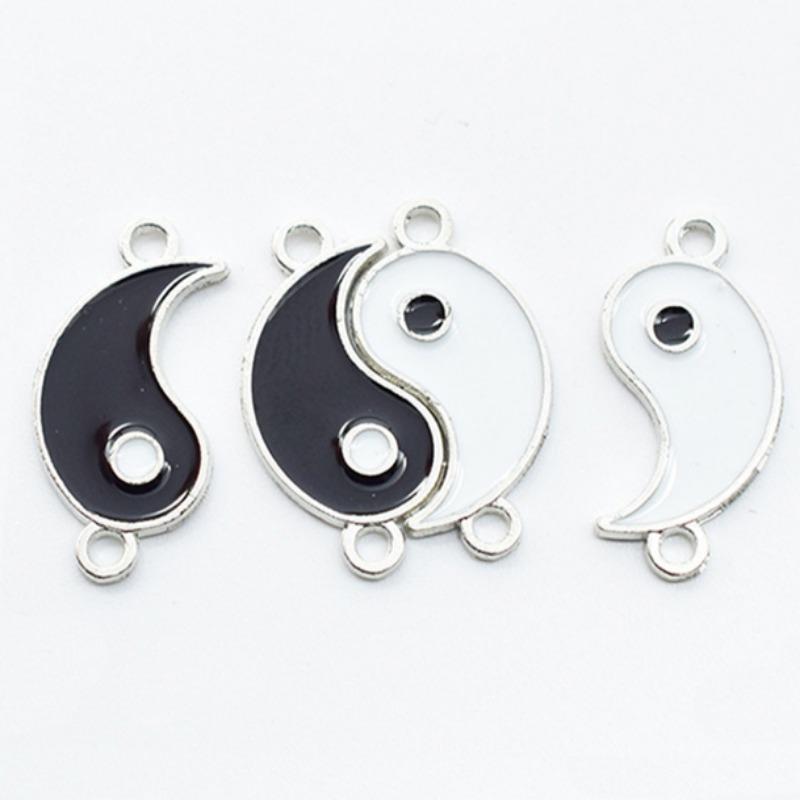 DIY Tai Chi Small Pendant Retro Simple Metal Charms Necklace Bracelet Making Pendants Alloy Jewelry Accessories Ornaments Parts