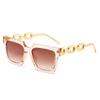 Ins New Retro Candy Color Square Women Sunglasses Luxury Brand Trend Chain Frame Design Men High Quality Uv400