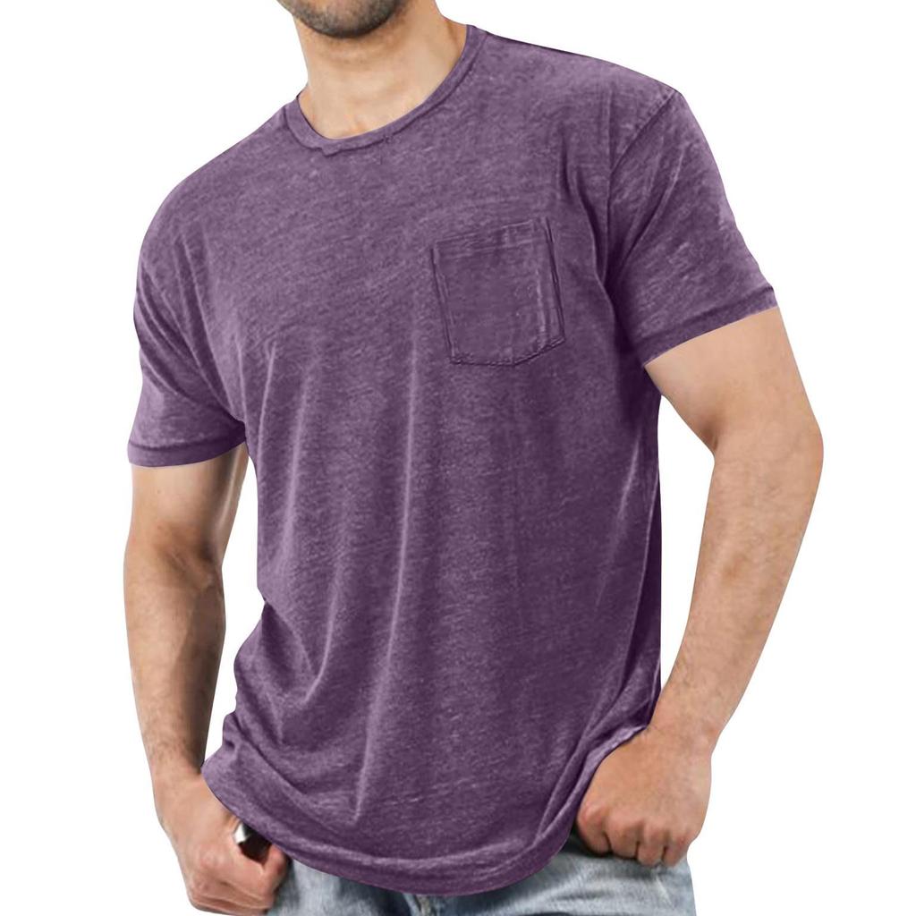 Man's  Leisure  Round  Neck  With  Pocket  Short  Sleeves  T,Shirt