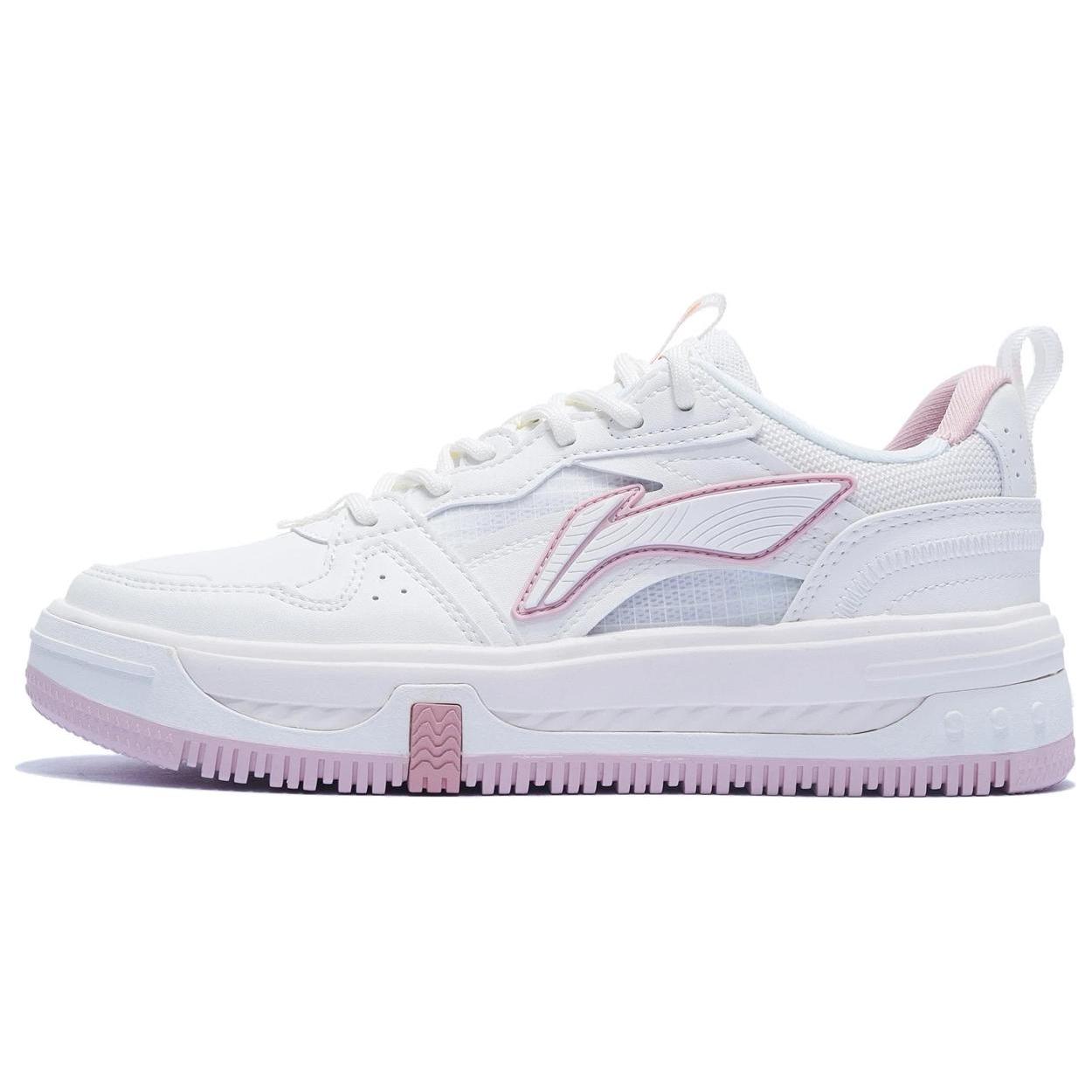 

LiNing Anti Slip And Wear Resistant Height Increasing Low Top Skateboard Shoes Women s Mist White 35