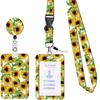 Students Bus Card Case Lanyard Child Visit Door Identity Badge Cards Cover Case Ladies Girls Flower ID Credit Bank Card Holder