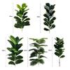 23 Leaves Artificial Ficus Tree Green Plastic Large Artificial Ficus  Office Decor