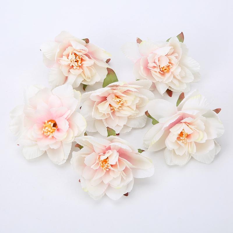 5Pcs Artificial Flowers 7.5cm Fake Flowers Heads for Home Room Dceor Garden Wedding Marriage Decoration Garland Gifts Accessory