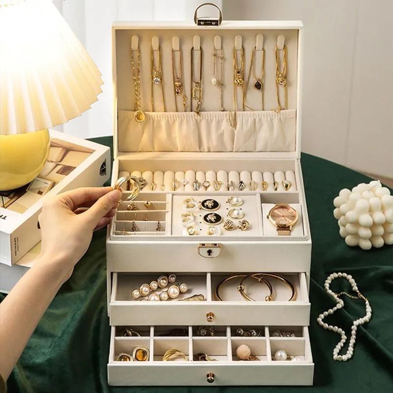 High-End Multi-Layer Drawer-Type Jewelry Box Household Large Capacity Earring Storage Organizer With Oxidation Finish