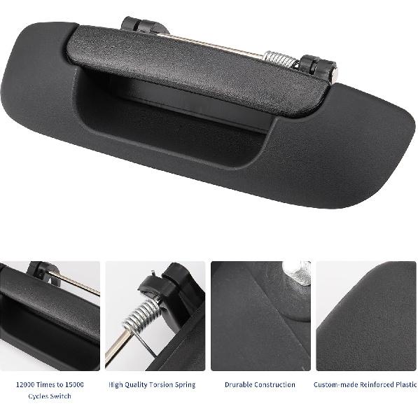Tailgate Handle Latch For 2002-2009 Dodge Ram 1500 2500 3500, Replaces 80165, 55276237AA,Black
