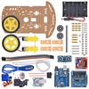 For Arduino-Compatible Robotics Kit with Obstacle Avoidance 4 Tracking Modules 20 Linear Encoders and PCB Frame