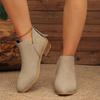 Autumn pointed back zipper fashion short Martin boots women's large size low heel thick heel temperament women's boots