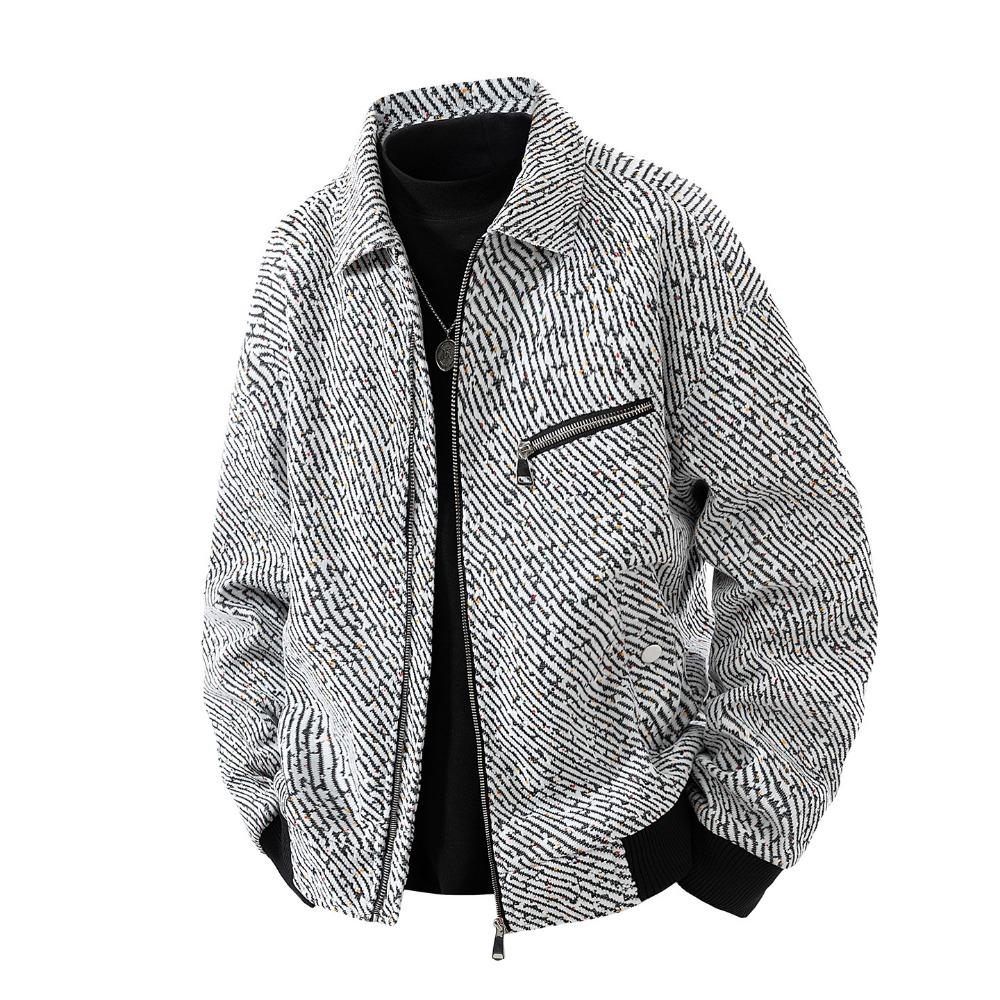 Autumn and Winter Vintage Workwear Coat for Men Lapel Collar Black Starry Youth Trendy Fashion Versatile High-quality Jacket