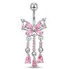 Belly Button Piercing Heart Ring Stainless Steel Copper Anti-Allergy Navel Jewelry for Summer Beach Swimming Accessories