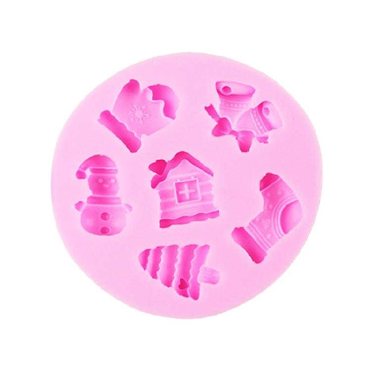 Fondant Cake Decorating Molds Silicone Molds Christmas Santa Chocolate Molds Holiday Dessert Cake Baking Tool Nonstick