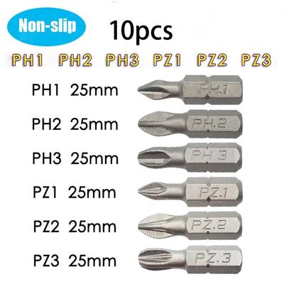 PH Hex Shank Driver Bit Set 10 Pcs 25mm Drill Bit Set