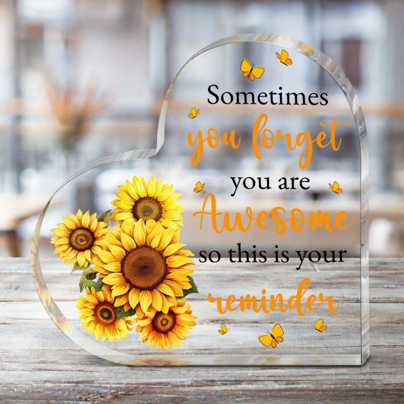 2D Flat Classic Acrylic Inspirational Plaque, Tabletop Decor with Encouragement Message, Multipurpose for Easter,  Mother'S Day, Birthday Gifts