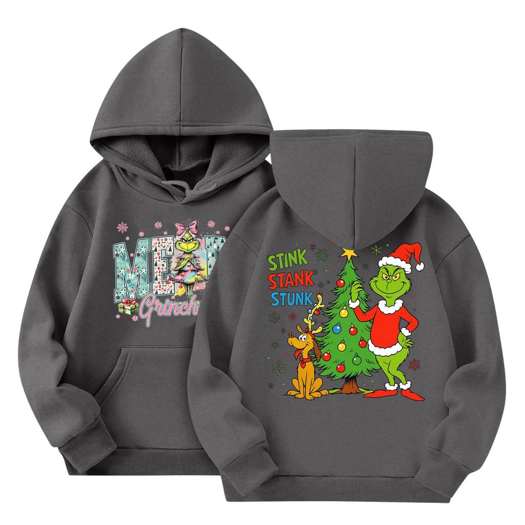 Child Fashion Lightweight Long Sleeve Pullover With Pockets  Print Hoodie