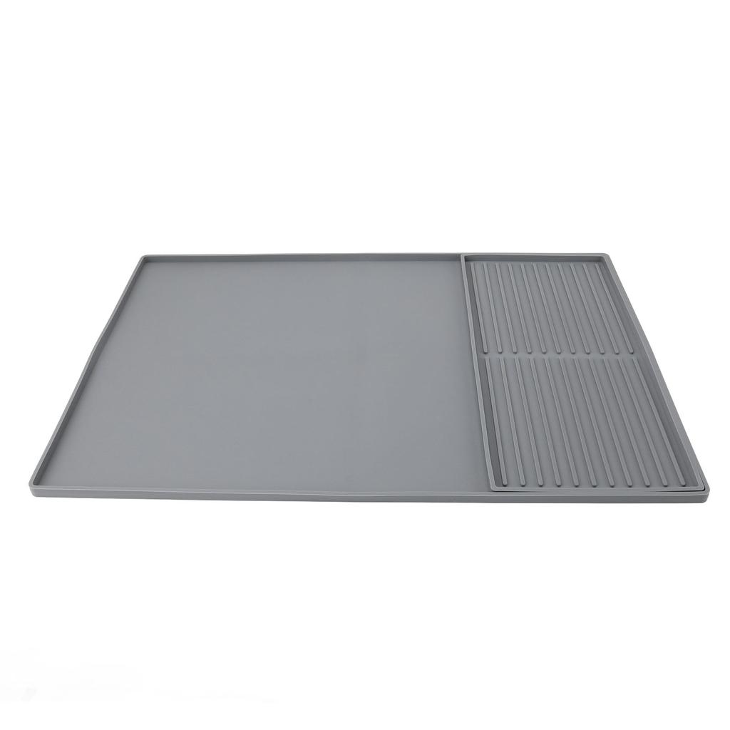 Coffee Machine Bar Mat Heat Insulation Silicone Dual Zone Drying Mat and Drip Tray for Kitchen